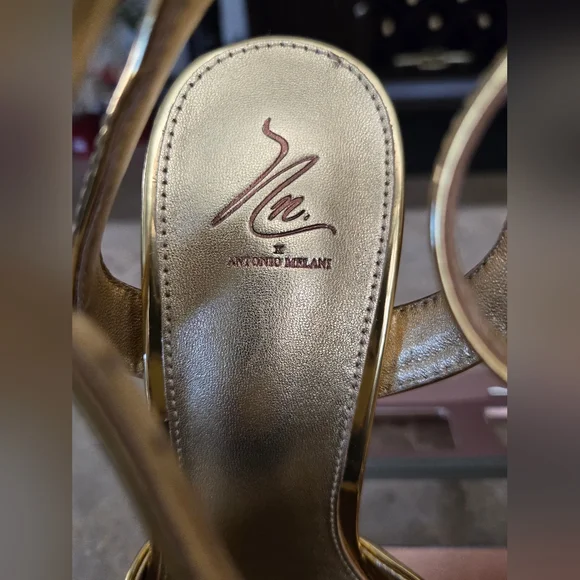 Antonio Melani x Nat Note Pia Mirror Metallic Platform Pumps. Gold  (Size 9) - Picture 3 of 15
